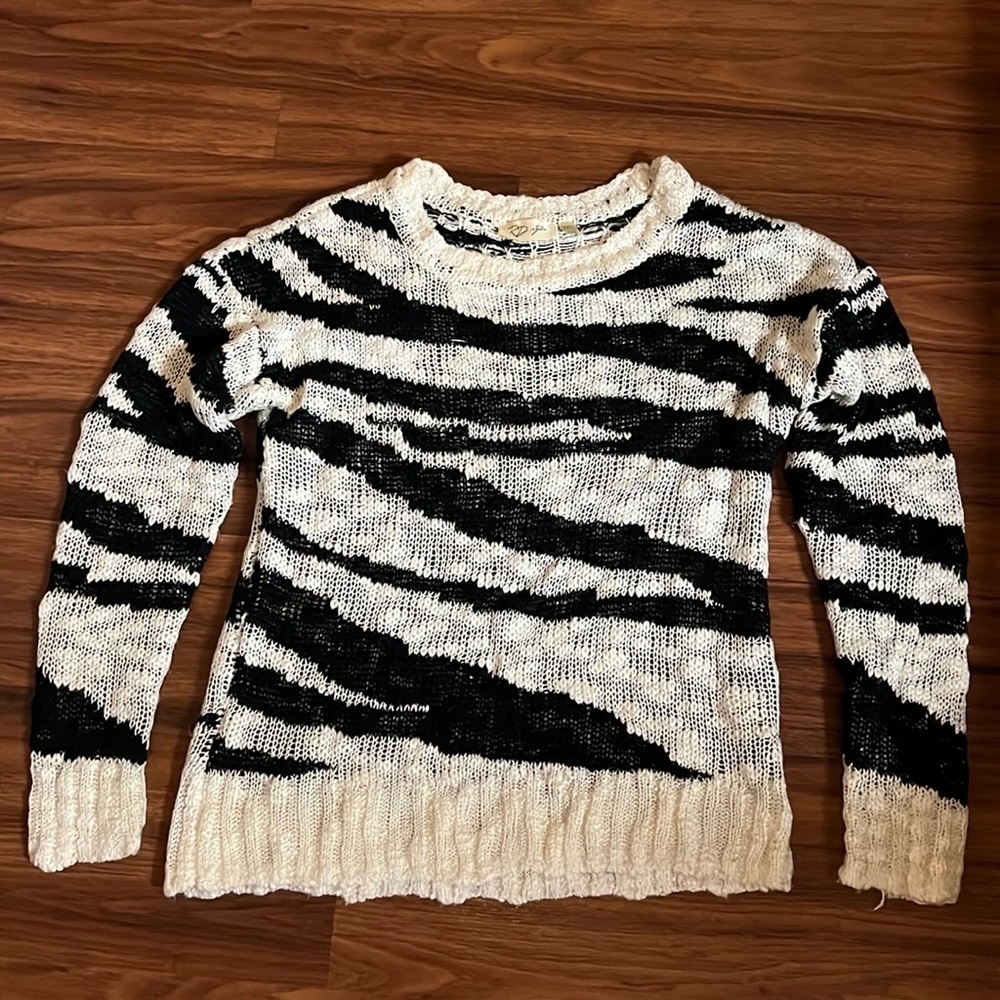 BLACK and white sweater